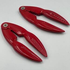 Vintage Red Lobster Claw Crackers Metal Nut Crackers Nautical Coastal 5.5”